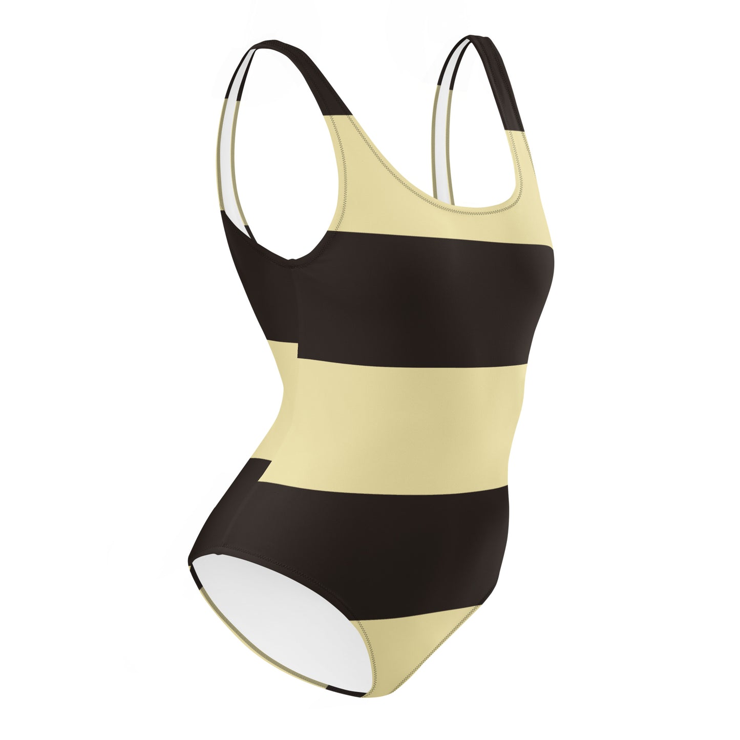 Black Gold Stripes - Inspired By Taylor Swift - Sustainably Made One-Piece Swimsuit