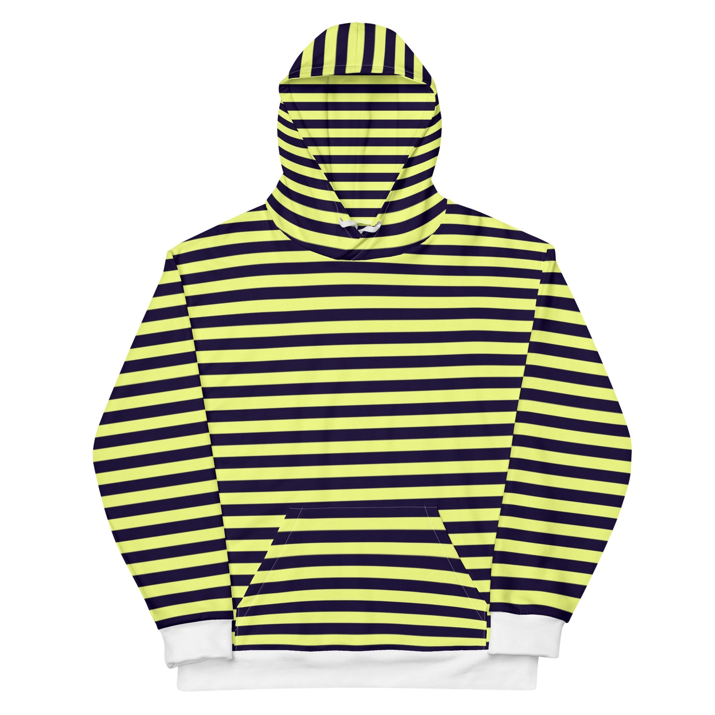 Navy yellow Stripes - Sustainably Made Unisex Hoodie