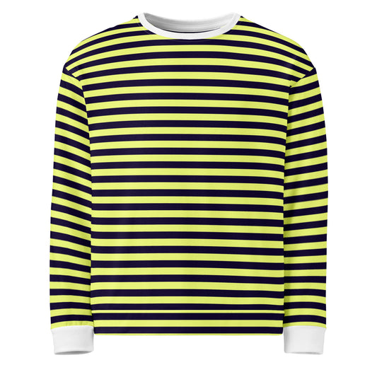 Navy yellow Stripes - Sustainably Made Unisex Sweatshirt