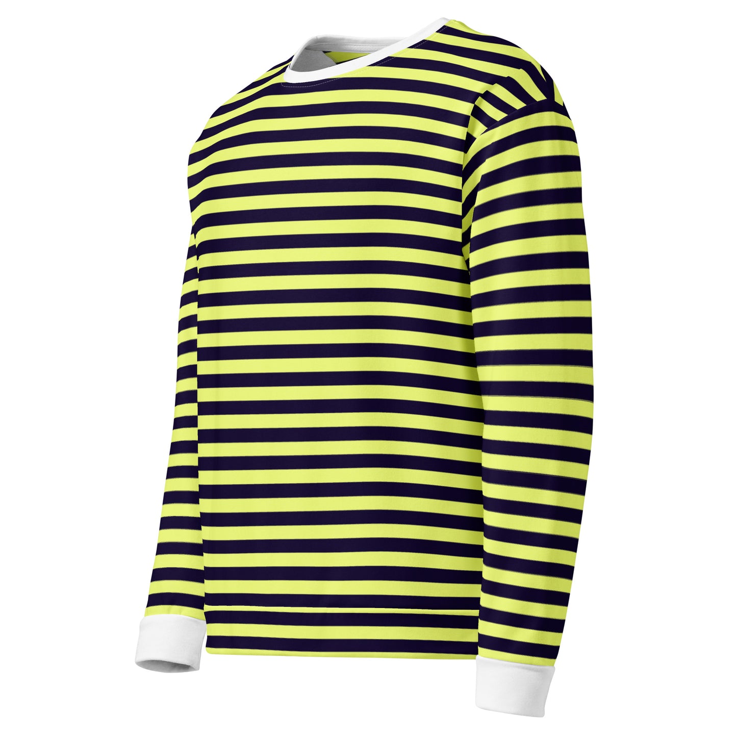 Navy yellow Stripes - Sustainably Made Unisex Sweatshirt