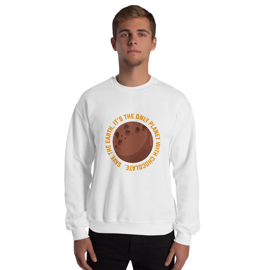 Planet With Chocolate - Sustainably Made Unisex Sweatshirt