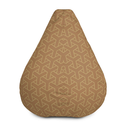 Retro Brown Pattern - Sustainably Made Bean Bag Chair Cover