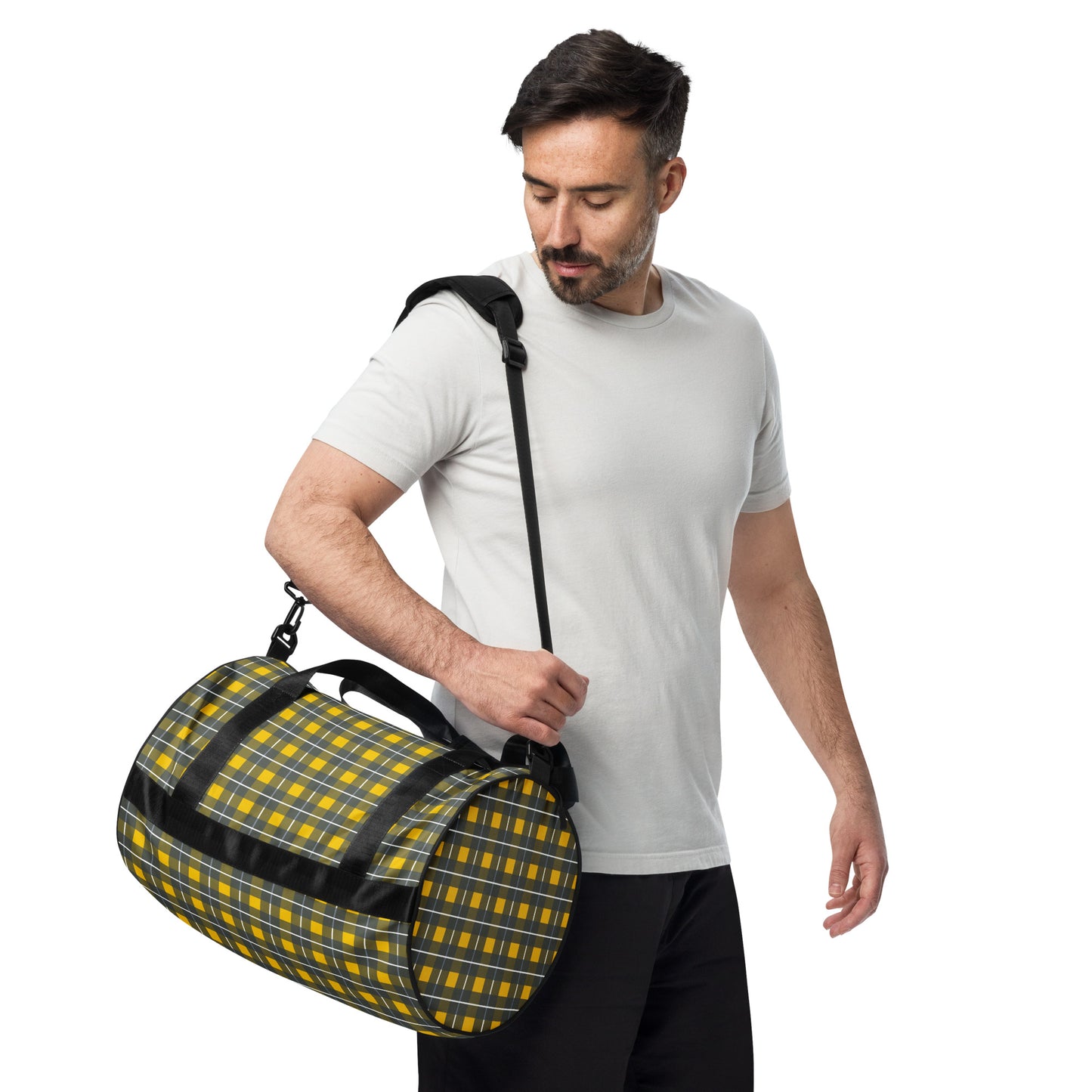 Yellow Tartan - Inspired By Harry Styles - Sustainably Made gym bag