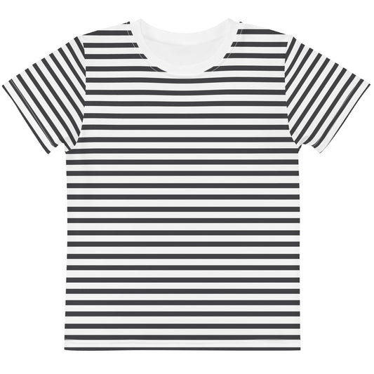 Black & White Stripes - Sustainably Made Kids T-Shirt