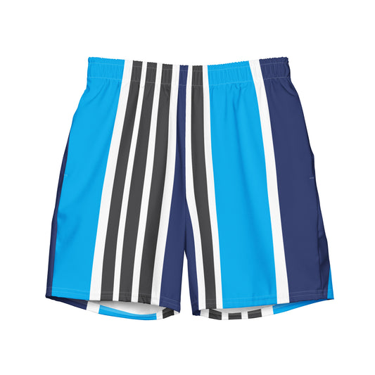 Vertical Blue - Sustainably Made Men's swim trunks