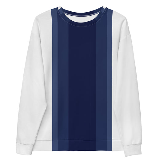 Vertical Lines Blue Block - Sustainably Made Sweatshirt