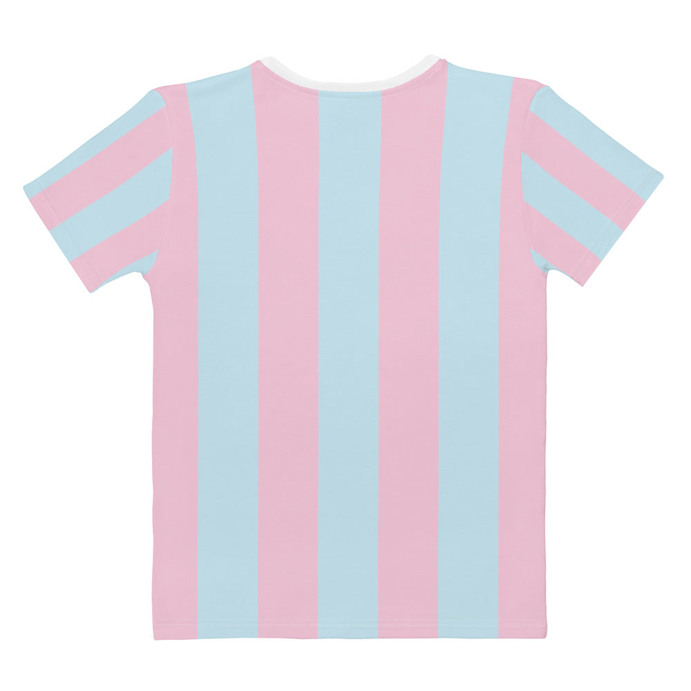 Pinky Blue Vertical - Sustainably Made Women’s Short Sleeve Tee