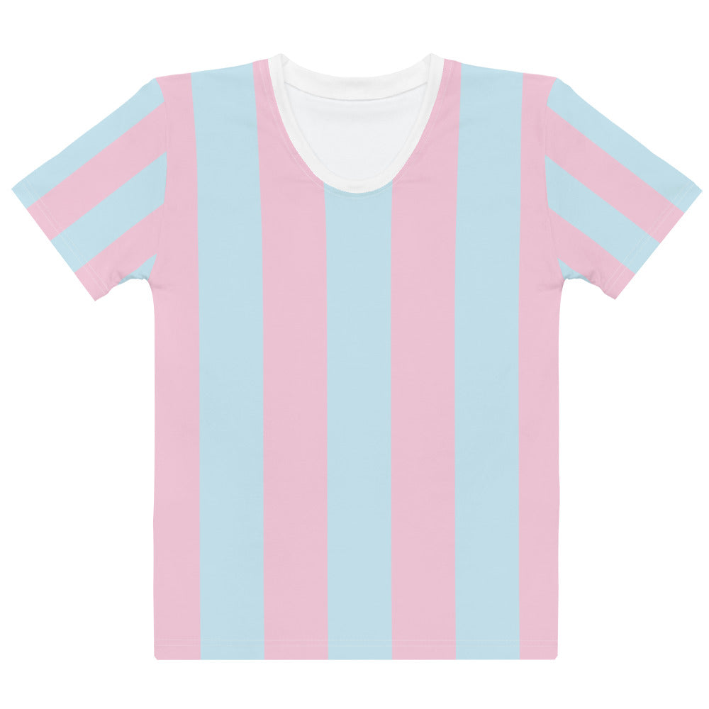 Pinky Blue Vertical - Sustainably Made Women’s Short Sleeve Tee