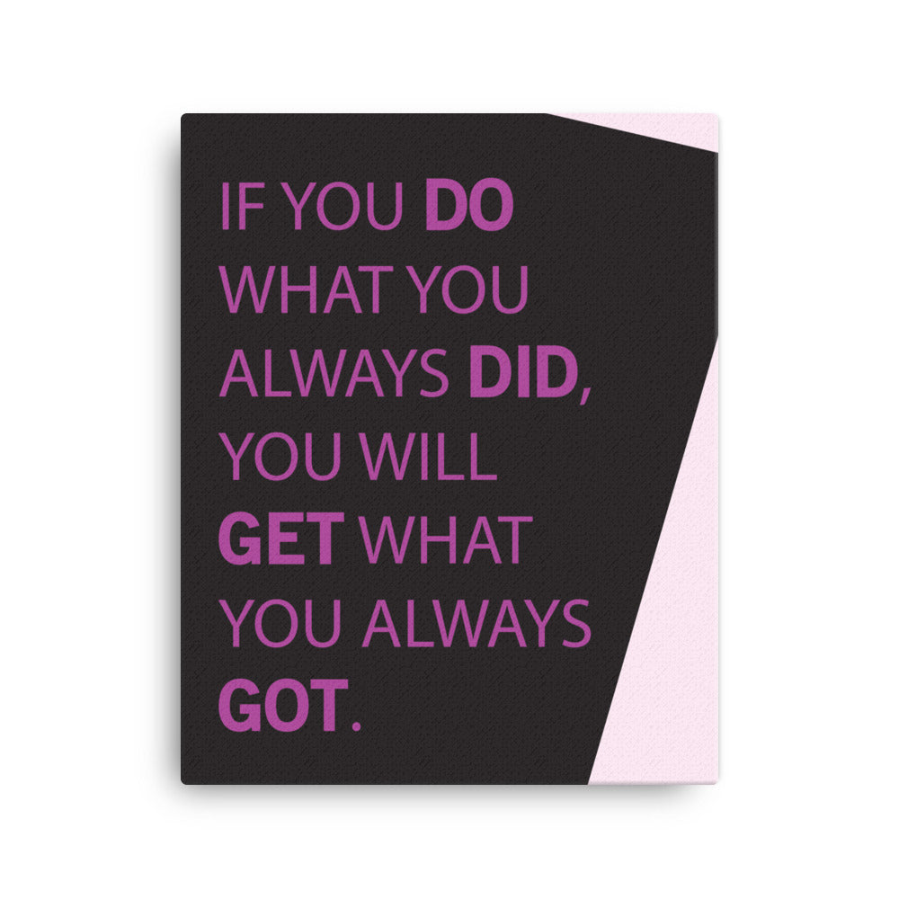 If you do what you always did, you will get what you always got - Sustainably Made Home & Office Motivational Canvas Posters