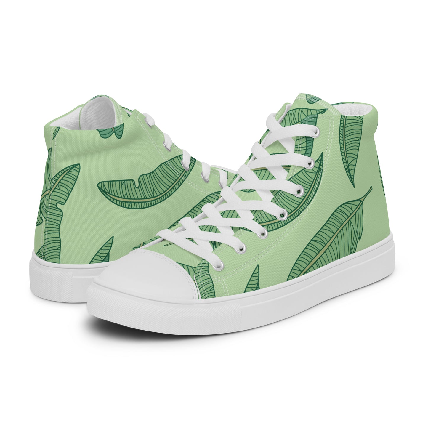 Banana Leaves - Sustainably Made Men's High Top Canvas Shoes