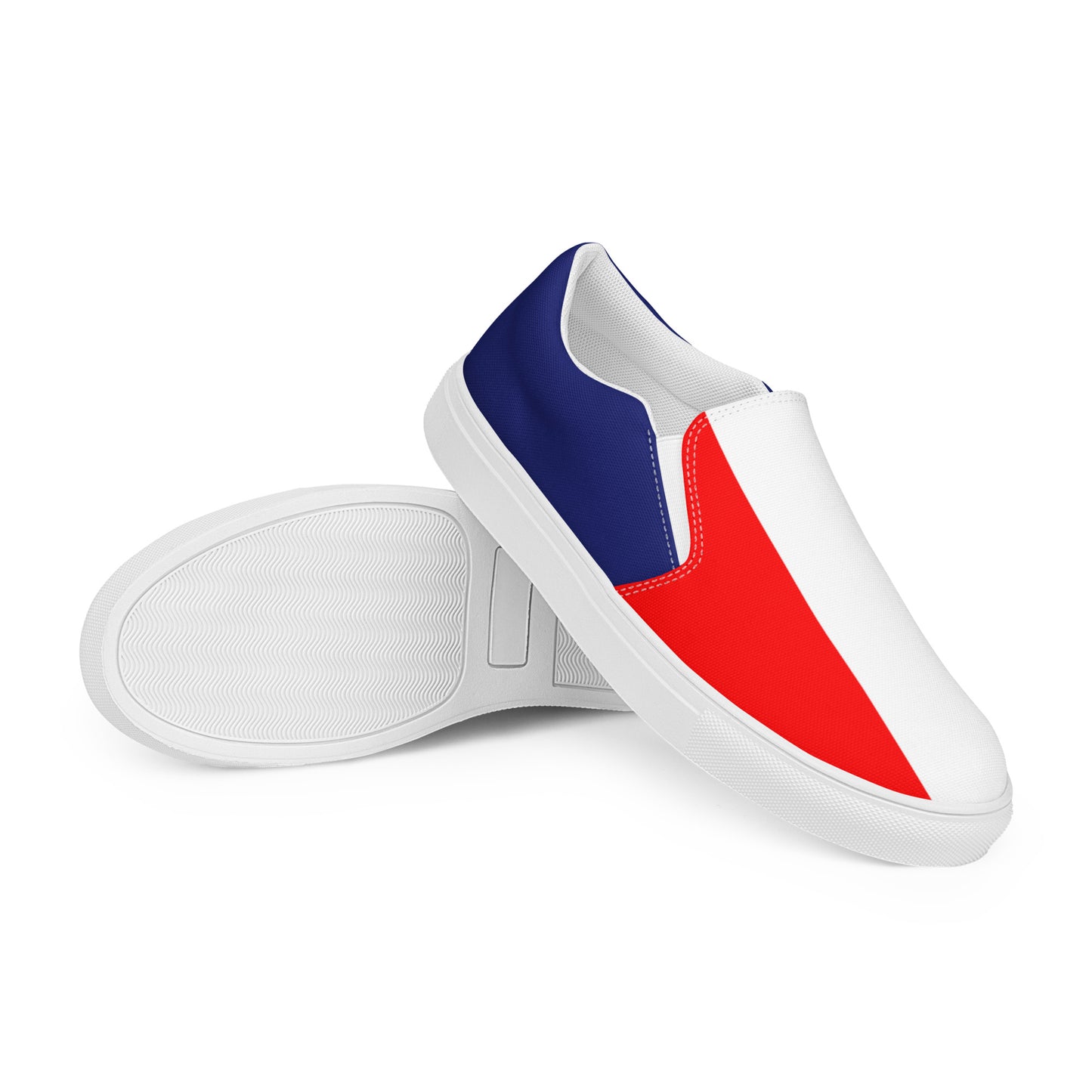 France Flag - Sustainably Made Men’s slip-on canvas shoes