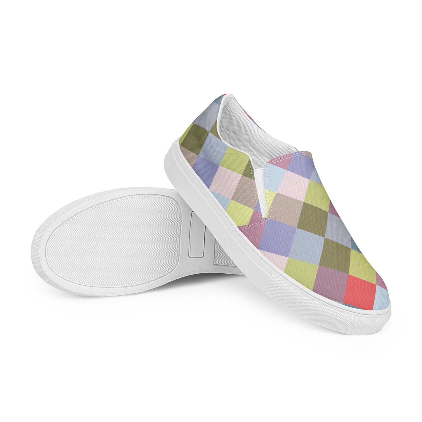 Colorful - Inspired By Harry Styles - Sustainably Made Men’s slip-on canvas shoes