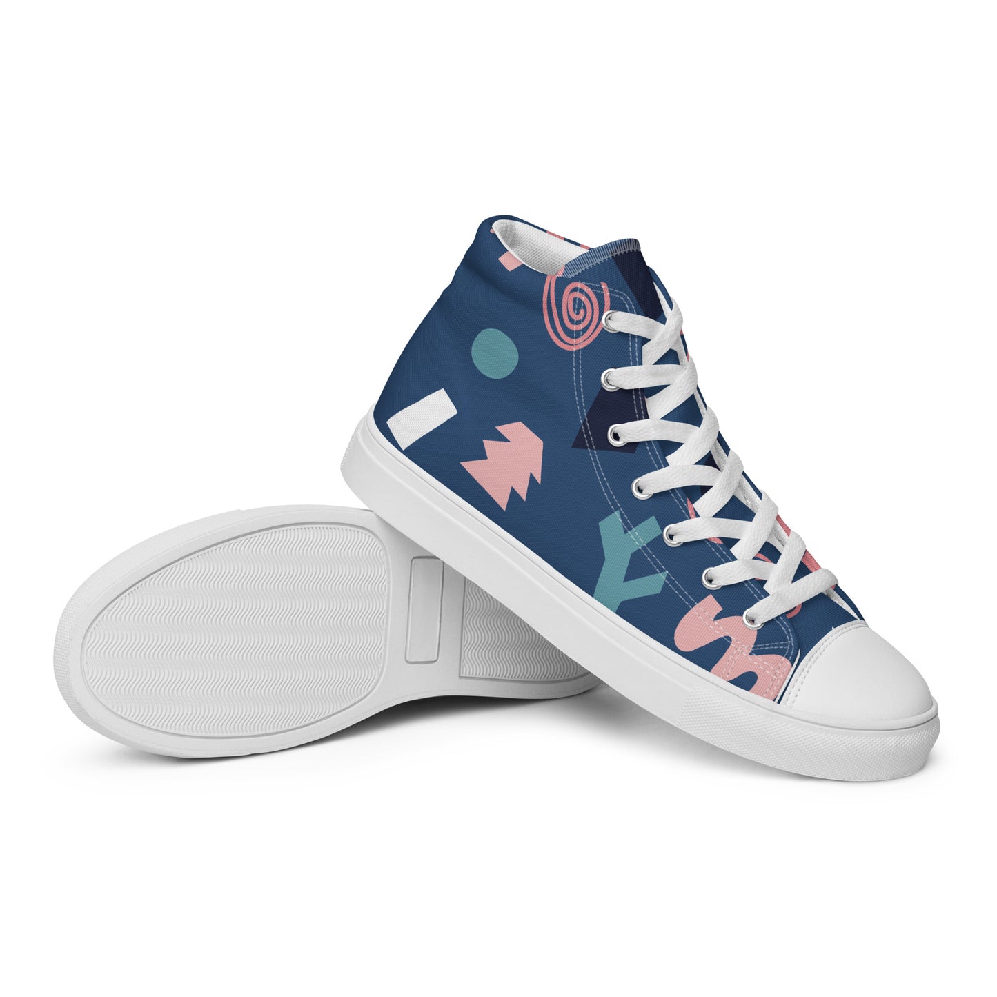 Abstract Shape - Women’s high top canvas shoes