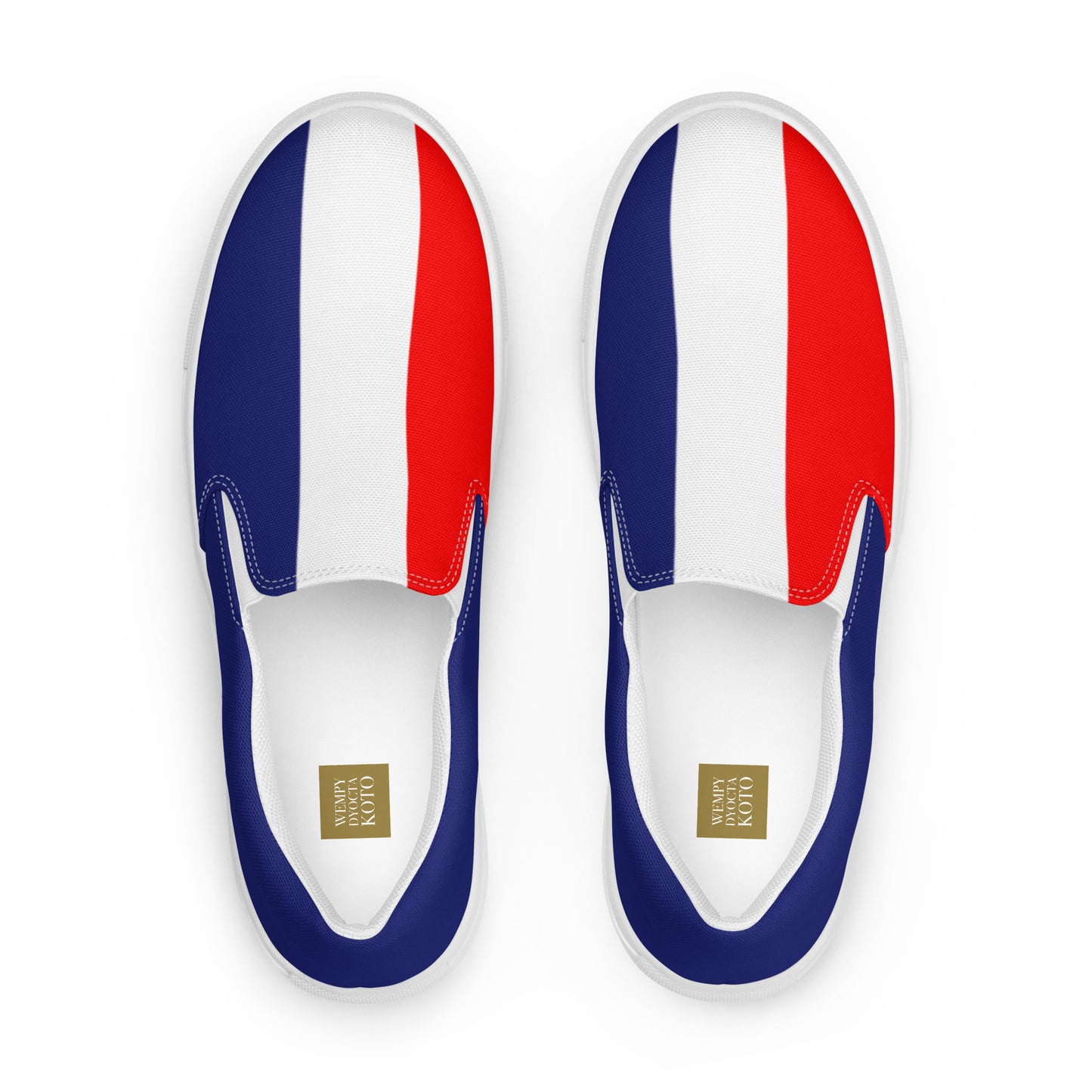 France Flag - Sustainably Made Women’s slip-on canvas shoes