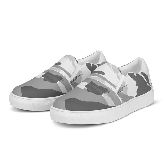 Snow Camo - Sustainably Made Women’s slip-on canvas shoes